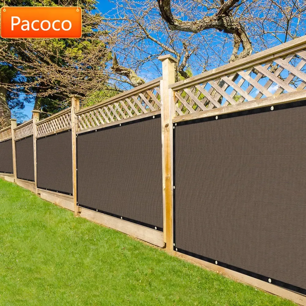 Nets Brown Fence Privacy Screen, with Bindings & Grommets, Heavy Duty for Gardens,Backyard, Patio, Tennis Court, Pool, Construction
