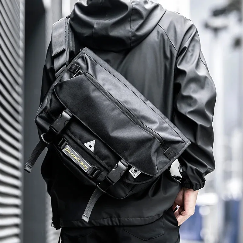 Men Messenger Bags Waterproof Large Crossbody Shoulder Mens Hip Hop Street Cycling Travel Multilayer Antitheft Design Bags 240305