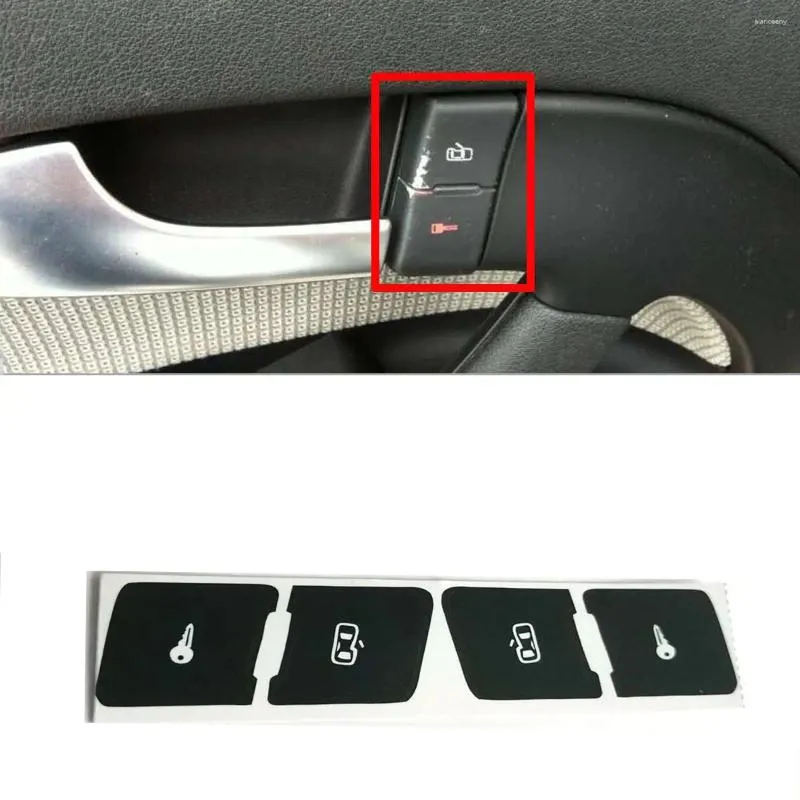 Accessoires d'intérieur pour Audi A3L, Kit de réparation de boutons de commande de verrouillage de porte de voiture gauche droite, autocollants noirs mat