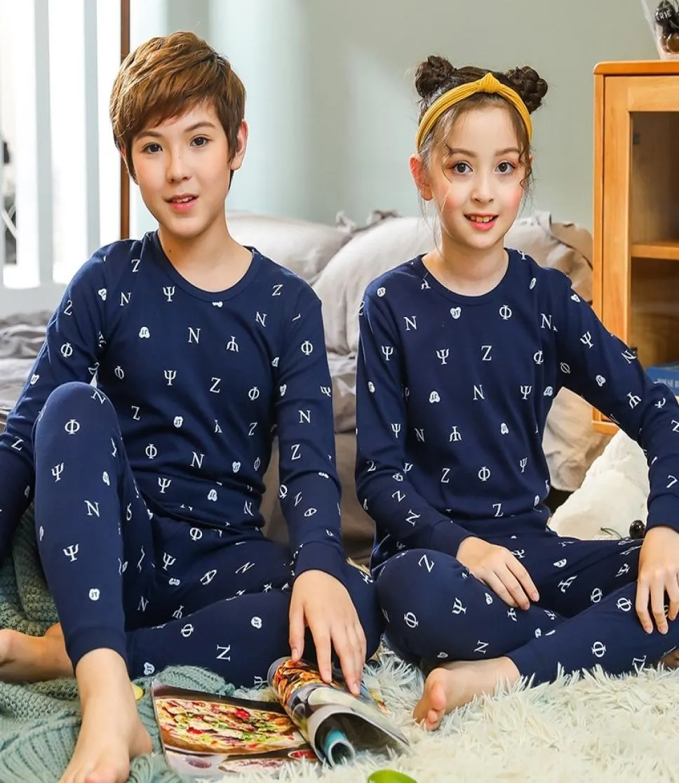Chłopcy dziewczęta śpiąca zimowa bawełniana piżama sceny dziecięce odzież domowa dla chłopca piżama dzieci nocne 919y nastoletnie ubrania pijamas y203129661