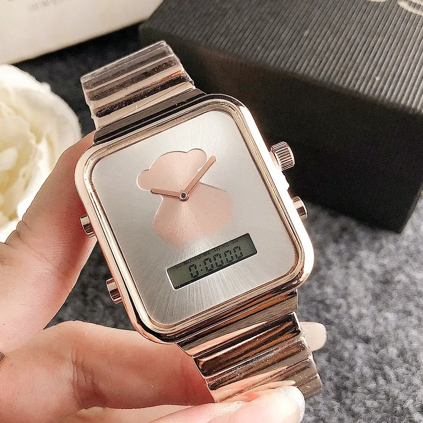 Tot 2024 Luxe Mode ons Bear Merk Horloges Dames Heren Quartz Elektronisch scherm Horloges Gratis verzending cadeau