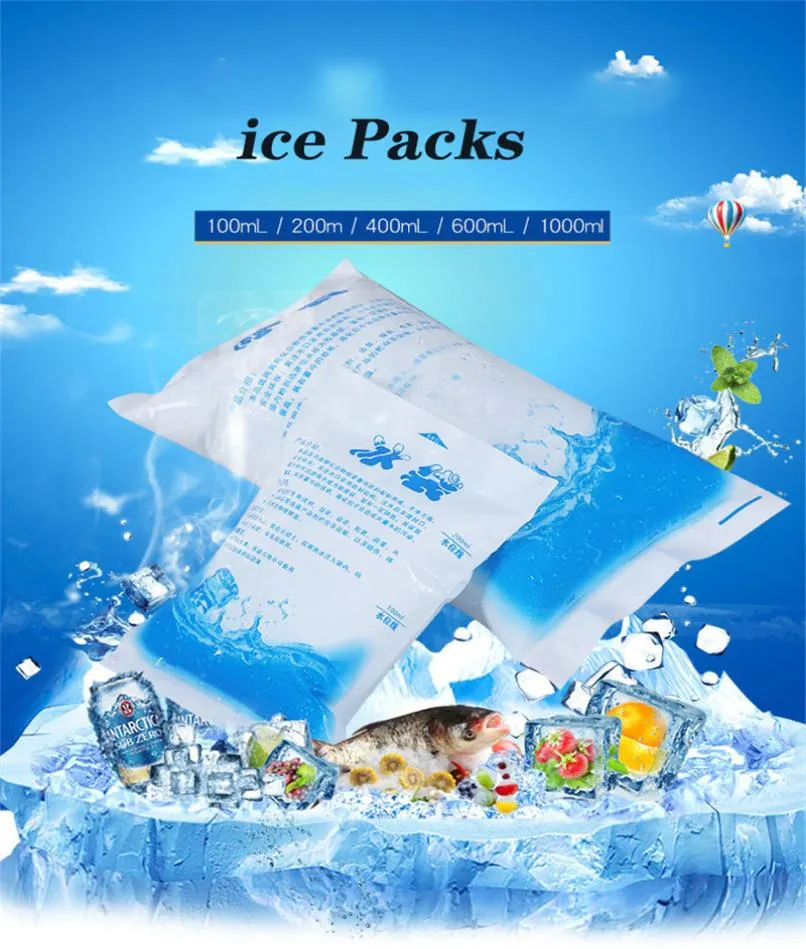 Pakiety lodowe wielokrotnego użytku zer zerowe torba lodowa chłodna torba do wielokrotnego użytku Fresh Food Worka lodowa 1002006001000ML8423628