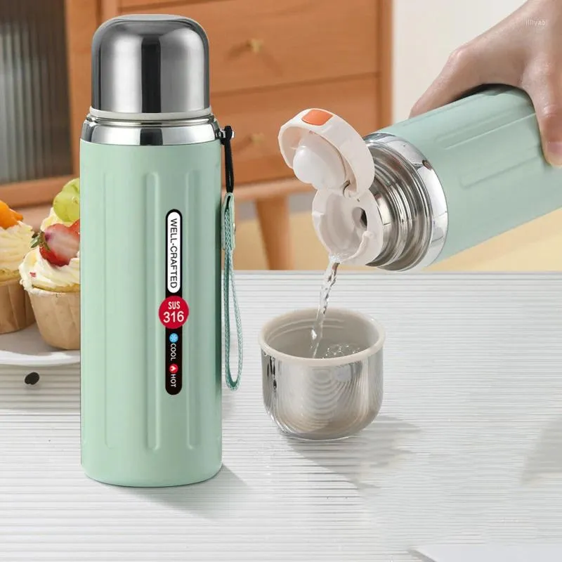 Water Bottles Thermal Bottle All Steel Large Capacity Roman Insulated Cup Tea And Separation Portable 316 Stainless