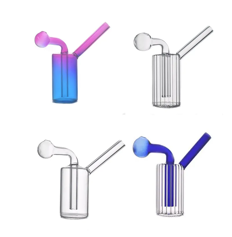 4 Style verre brûleur à mazout Bong barboteur fumer tuyau d'eau Dab Rig Bong cendrier narguilé avec bol 30mm tuyau de brûleur à mazout 2 pièces