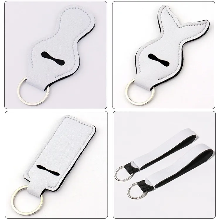Sublimation Neoprene Chapstick Holder Keychain DIY Neoprene