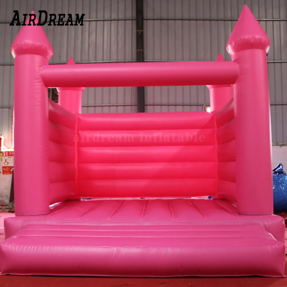 En gros 4.5x4 m 15x13.2ft PVC rose chaud Bounce House sautant Château gonflable Châteaux gonflables pour la fête des événements de mariage