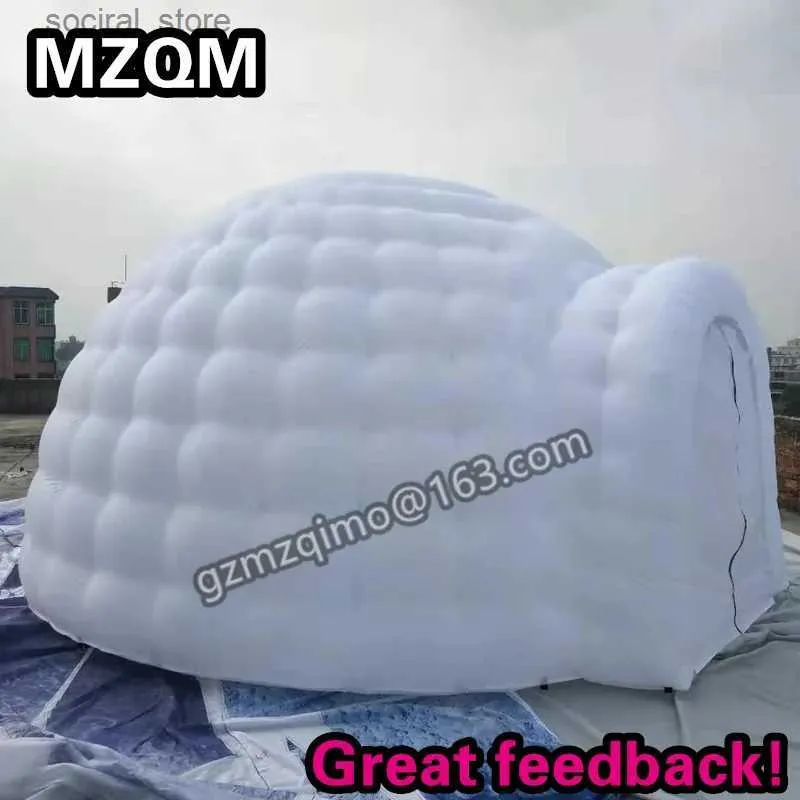 Toy Tents Custom oxford cloth White Inflatable Igloo Dome Tent balloon for rental L240313