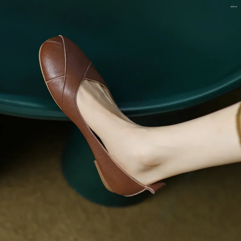 Casual Shoes Simple Loafers Women Slip-On Flats Cowhide Ladies Weave Mules Daily Driving Round Toe Basic Moccasins