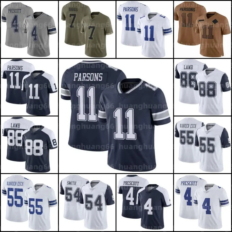 11 Micah Parsons Ceedee Lamb Football Jersey Dak Prescott Trevon Diggs Demarcus Lawrence Leighton Vander Esch Emmitt Smith Mazi Smith Brandin Cooks