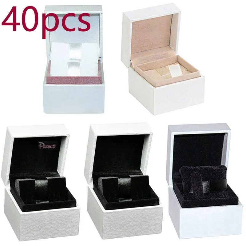 Componenten 40 stuks 5*5*4 cm verpakking ringdoos sieraden display geschenk fluwelen doos compatibel met bedels ring oorbellen Europa sieraden