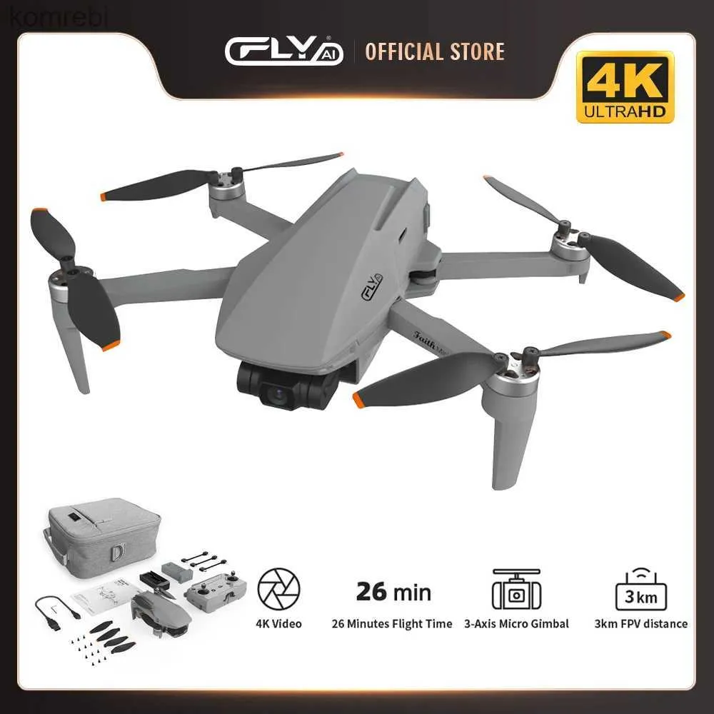 Drones cfly foi mini drone3-axe caméra professionnel caméra 4k caméra vidéo 26 min