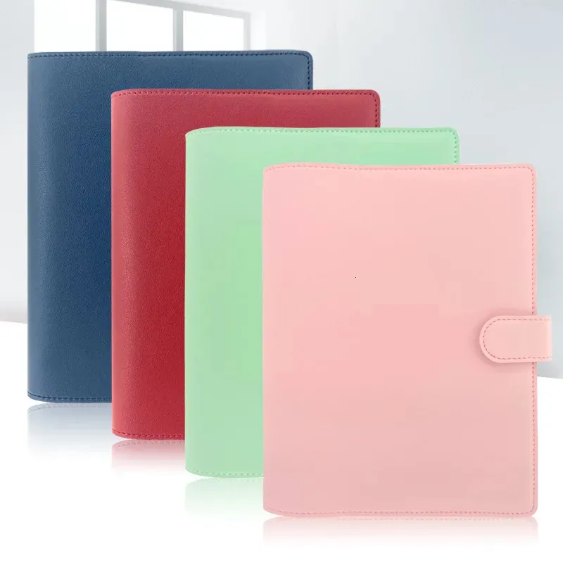 Fromthenon Macaroon Notebook Kapak Disk-Bağlı Sistem Planlayıcısı Deri Kabuk A5 Junior Boyut Günlük Kapak İş Ofis Kırtasiyesi 240304