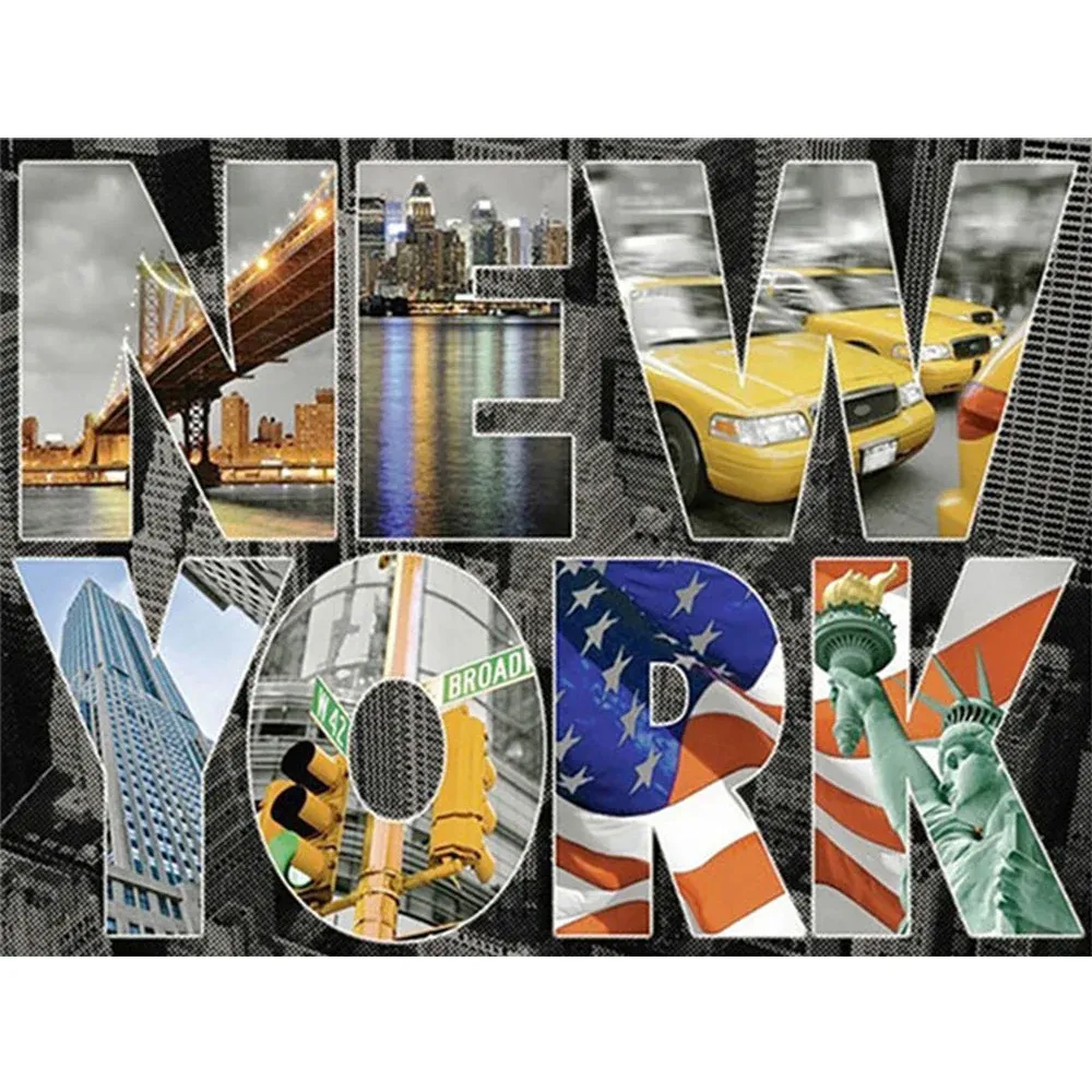 Стич 5D Diamond Painting City New York Diy Diamond Emlempore Emelcemery Cross Stitch Landscape Mosaic Painting Wall Wall