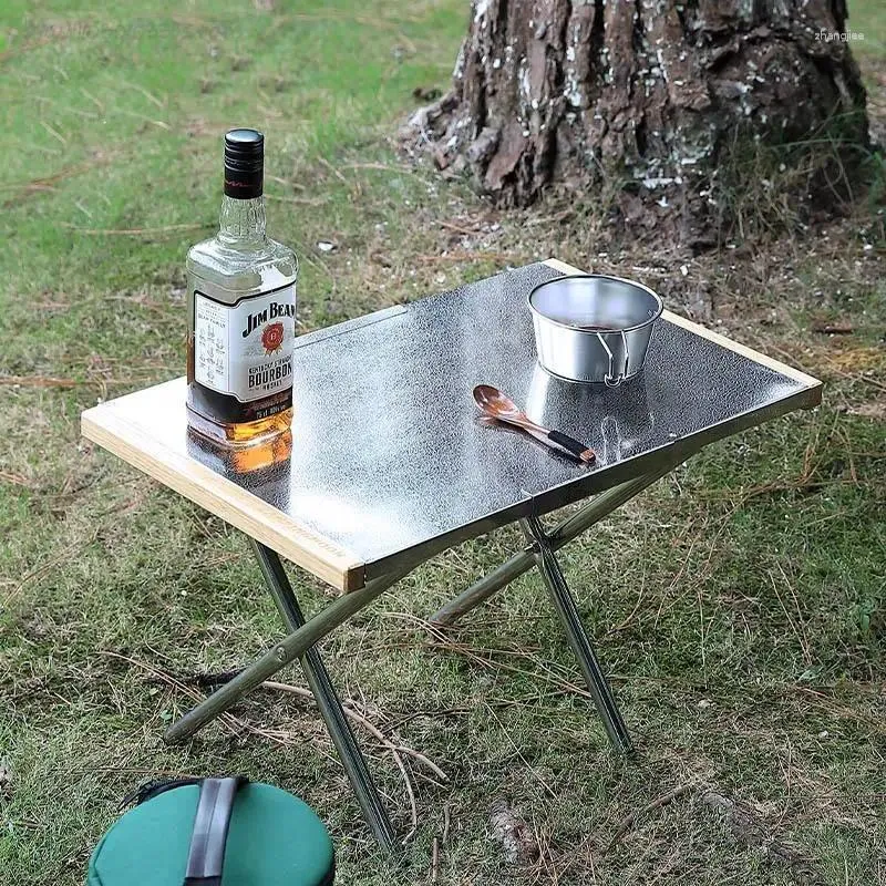 Mobilier de Camp Ortable petite Table en acier T-370 T-380 extérieur Portable stockage thé pique-nique Barbecue Camping cuisine pliante