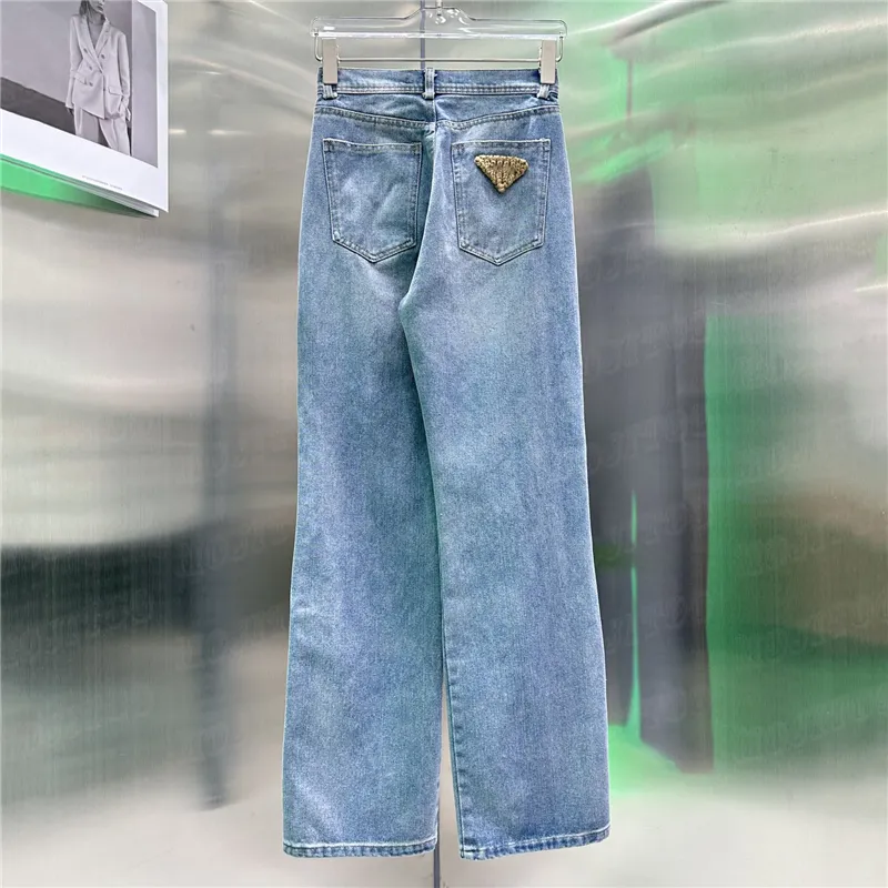 Womens Fashion Denim Pants Trousers Design Back Letter Badge Casual Jeans Designers Girl Long Jean Pant Clothes
