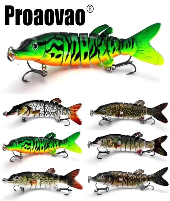 Yemler Cazibe Proaovao 719g Swimbait Pike Wobblers Krankbait Balıkçılık Cazibesi Çok Eklemli Sert Yem Musky Bating ISCA 22211163602803