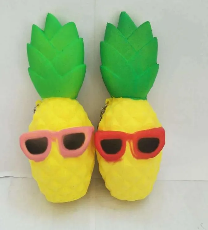 2017 Pineapple Squishy Sunglasses Jumbo Scented Simulation Squishies Decoration Kids Toy Glasses Squeeze Gift 14CM*8CM2271359