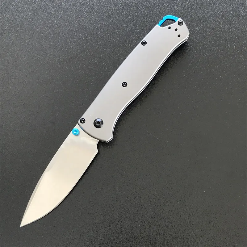 BM 535 Folding Knife Titanium Alloy Handle Stone Wash D2 Blade Outdoor Camping Safety Pocket Knives EDC Tool