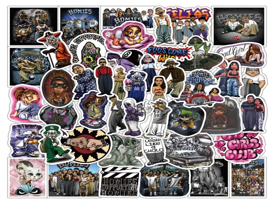 50PCS HOMIES STICKERS HOMIE HOMEY BROTRY GRAFFITI STICKERFOR DIY Luggageラップトップスケートボードオートバイ自転車ステッカー6330151