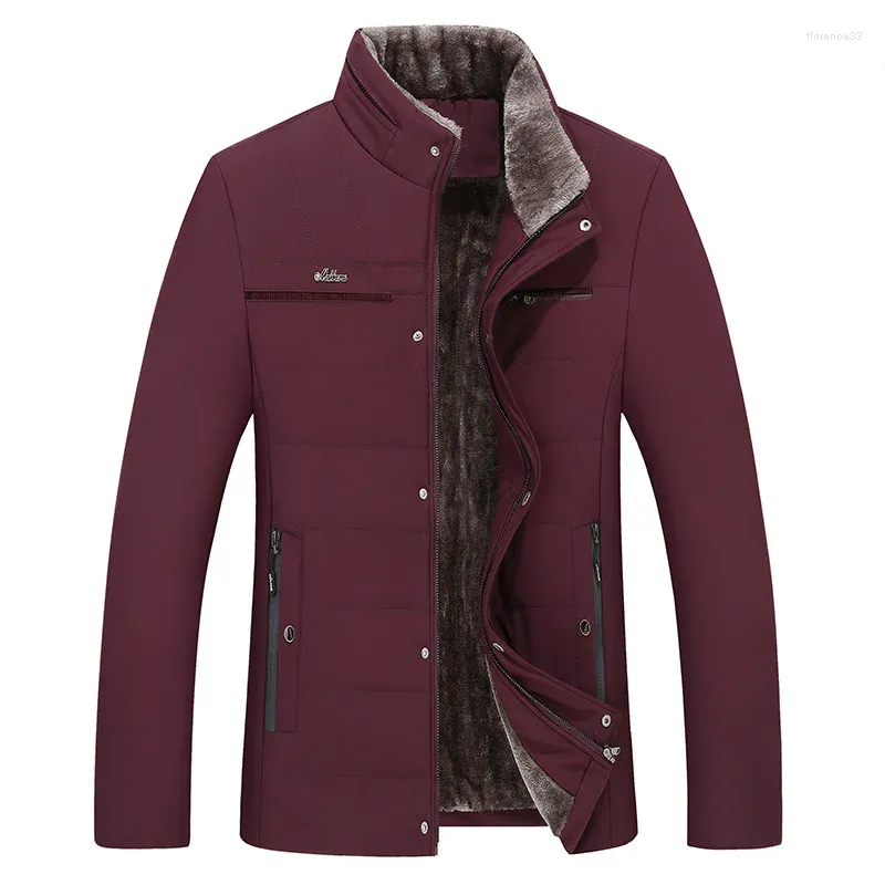 남자 재킷 재킷 두꺼운 양털 겨울 사업 스탠드 업 파커 캐주얼 두꺼운 코트 -30도 따뜻한 모피 칼라