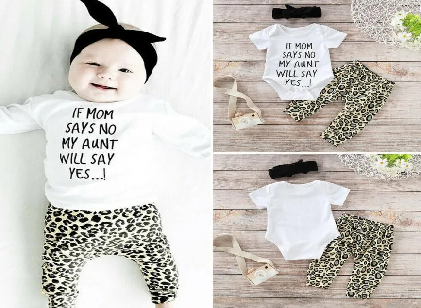 3 pçs conjunto bebê recém-nascido menino menina manga curta carta impressão algodão bodysuit topos leopardo calça calças bandana outfits roupas do bebê 7820158