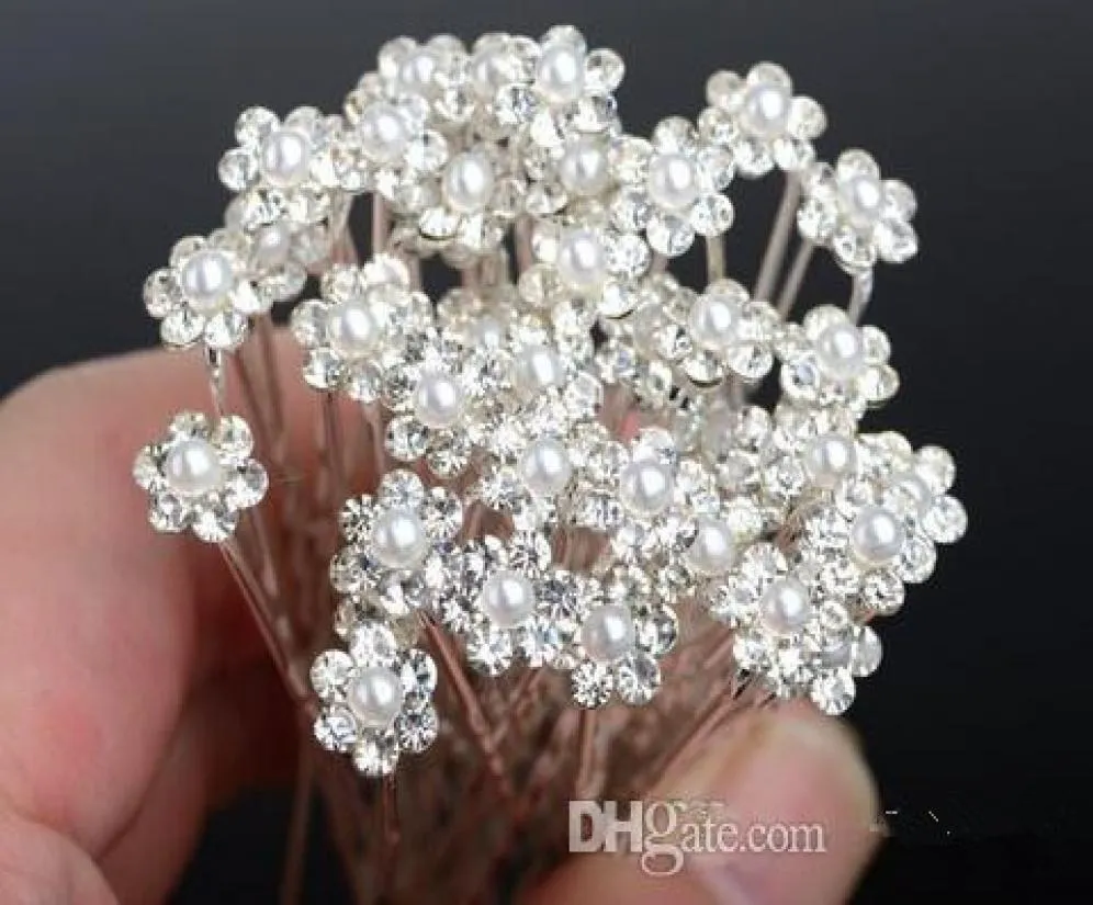 40PCS Wedding Accessories Bridal Pearl Hairpins Flower Crystal Hair Pins Clips Bridesmaid Women Hair Jewelry2882394