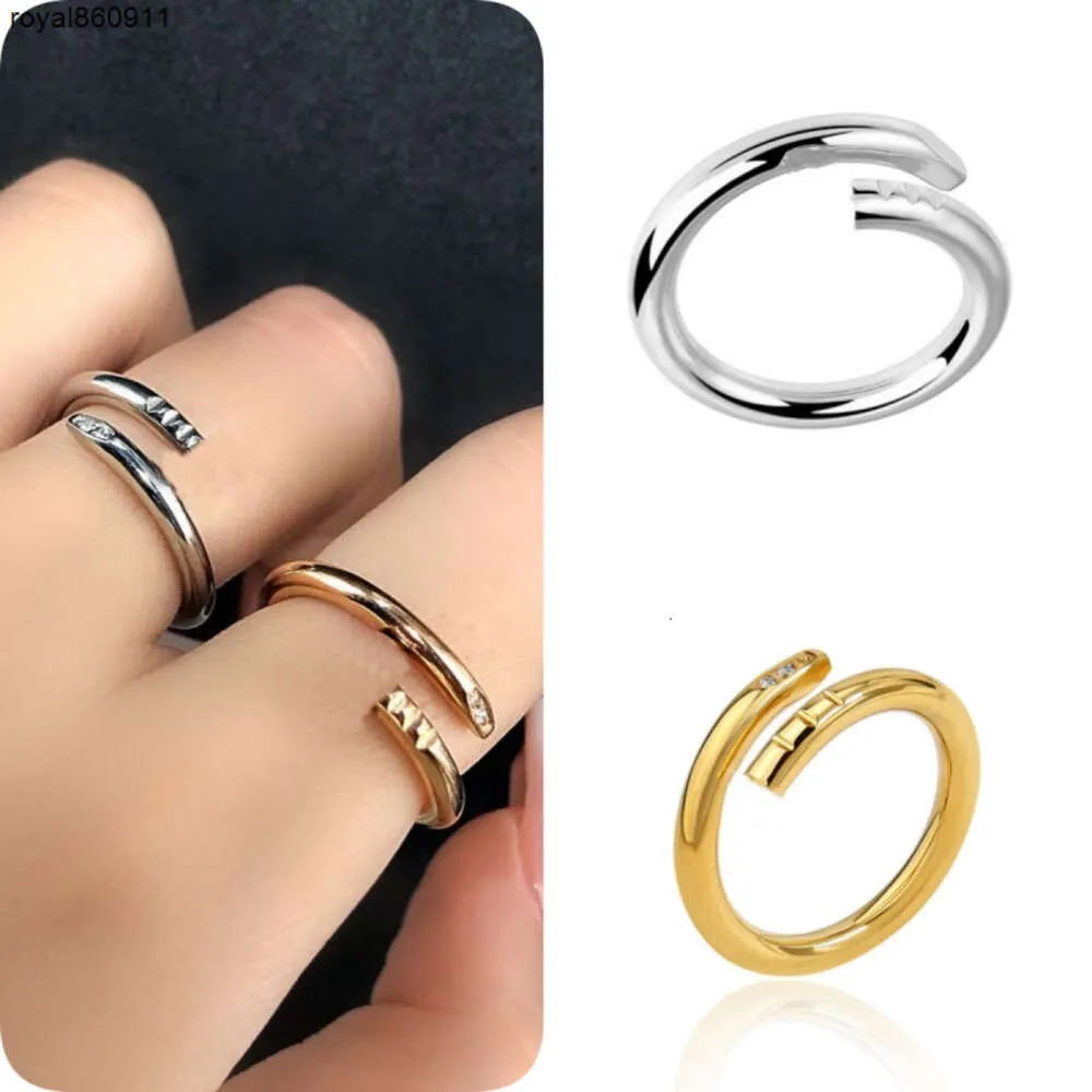 Liefdesringen voor vrouwen diamanten ring ontwerper vingernagel sieraden mode klassiek titanium stalen band goud zilver roze kleur maat