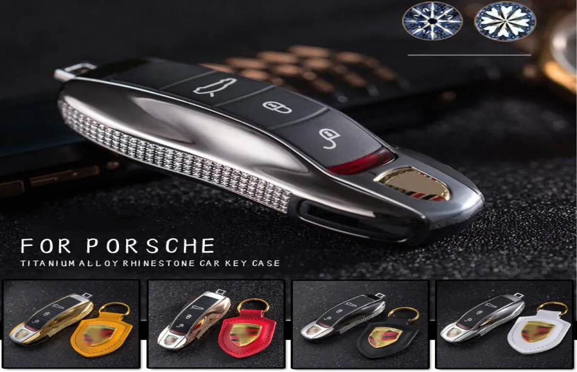 1x metallbilsnyckelfodral FOB Shell Cover Keychain Holder för Porsche Cayenne Macan4622033