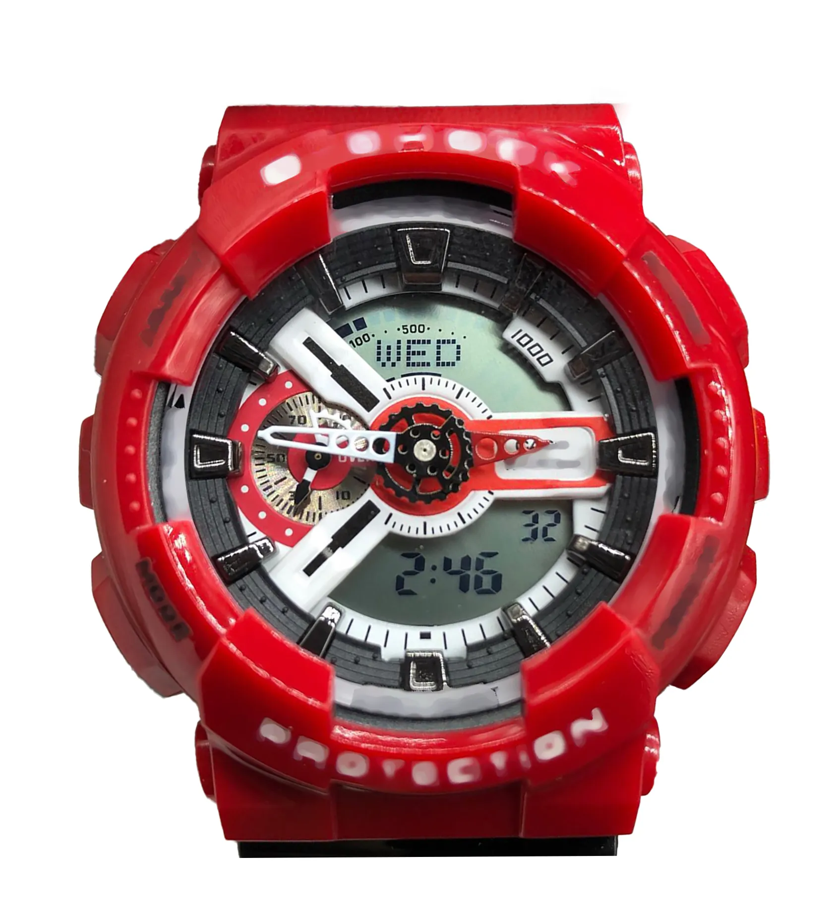 Montre de luxe transparente rouge pour hommes et femmes éclairage LED montre étanche magnétique antichoc chronomètre de précision concepteurs d'heure mondiale de haute qualité avec boîte