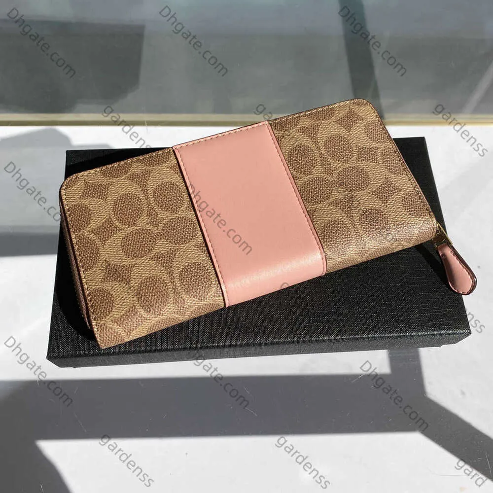 2024 Womens New Long Envelope Wrap Coating Old Flower Combination Leather Zipper Interlayer Handbag Wallet Outlet Store