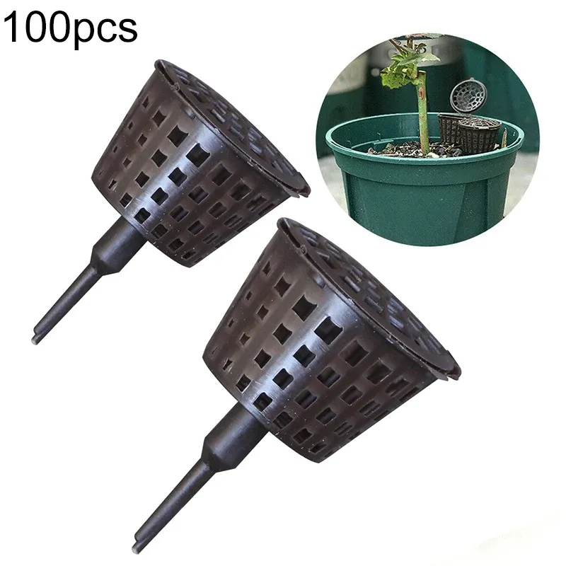 Pots 100 pièces panier d'engrais en plastique plante boîte d'engrais parc bonsaï conteneur d'engrais Pots de pépinière accessoires d'outils de jardin