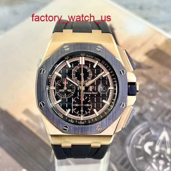 AP Fancy Watch Highend Watch Royal Oak Offshore Series 44mm Diameter 18K Rose Gold Ceramic Outter Ring Automatic Mechanical Mens Watch Luxury Watch 26401rooo