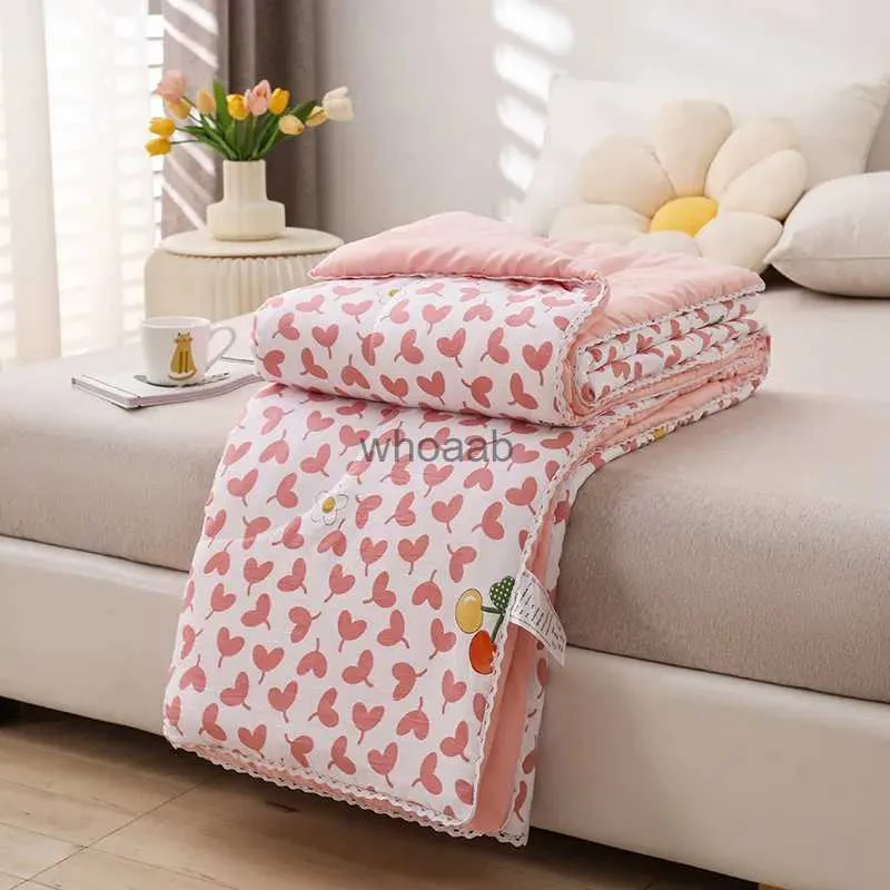 Comforters sätter Bonenjoy Summer Devet Thin Quilt Printed Comporter för hem quiltade filt vuxna barn rummet sängöverdrag Edredones de cama yq240313
