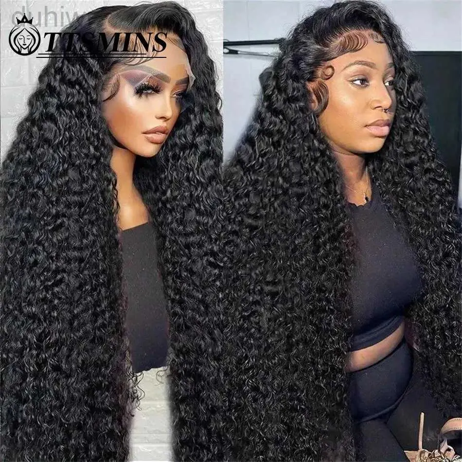 Synthetic Wigs Synthetic Wigs 13x6 13x4 Curly Lace Frontal Deep Wave Wigs For Women Lace Front Remy Wigs Hair Friendly Beginner ldd240313