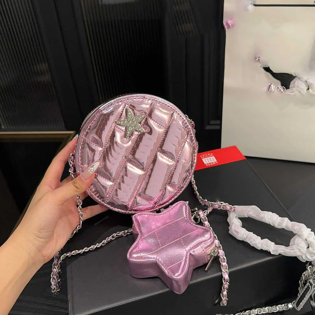 Designer Womens Echte Patentleder gestaßen Taschen Luxurys Handtaschen kleine silberne Schulterkette