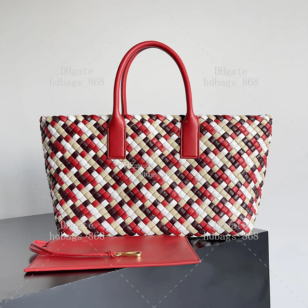 Tote 10A intreccio Calfskin leather Top bag Mirror 1:1 quality Designer Luxury bag Fashion Woman Shoulder Bag Large macarons Handbag 35CM With Gift box set WB140V