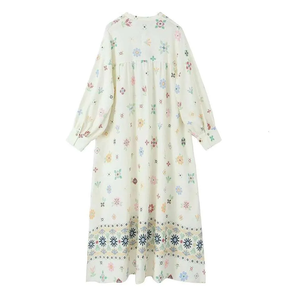 Style Womens Linen Blended Printed Dress