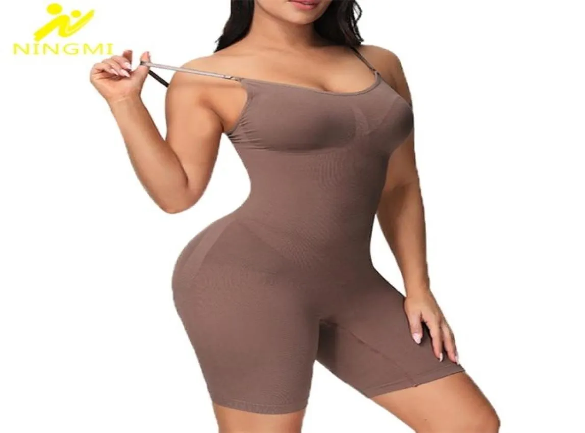 NINGMI Bodysuit Shapewear Women Full Body Shaper Tummy Control Panties Butt Lifter Waist Trainer Slimming Push Up Thigh Slimmer 224122279