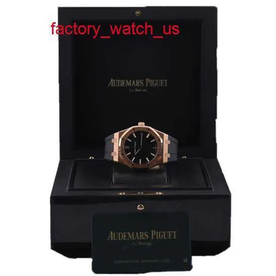 AP Gentlemen Watch Titanium Watch Royal Oak Série 15500 Máquinas Automáticas Mens 18K Material Ouro Rosa 41MM Calibre Conjunto Completo