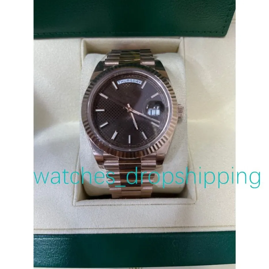Super NF Factory Watch V2 Rose Gold 41 mm brązowy czekoladowy pielka Automatyczny ruch ze stali nierdzewnej Wysokiej jakości męskie zegarki N2986