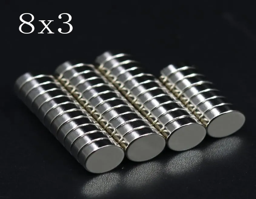 50 PCS 8x3 Neodymium Magnet 8mm x 3mm N35 NDFEB Round Super Strong Strong Strong Magnetic Imanes DISC3970587