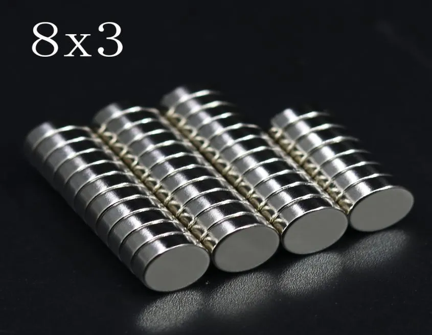 50 stuks 8x3 Neodymium magneet 8 mm x 3 mm N35 NdFeB ronde super krachtige sterke permanente magnetische imanes Disc3970587