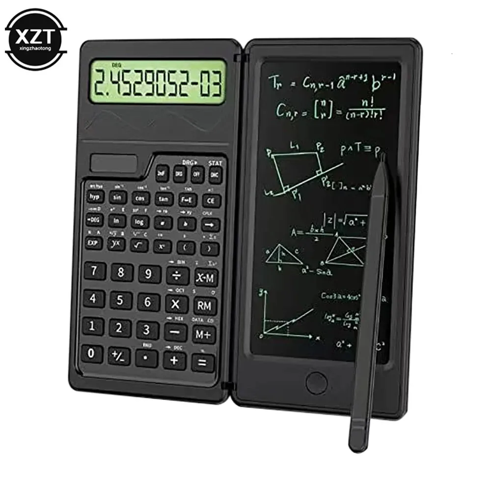 Professional Portable Solar Graphing Scientific Calculator Folding with LCD Screen Writing Tablet With Stylus Pen 417 Functions 240227