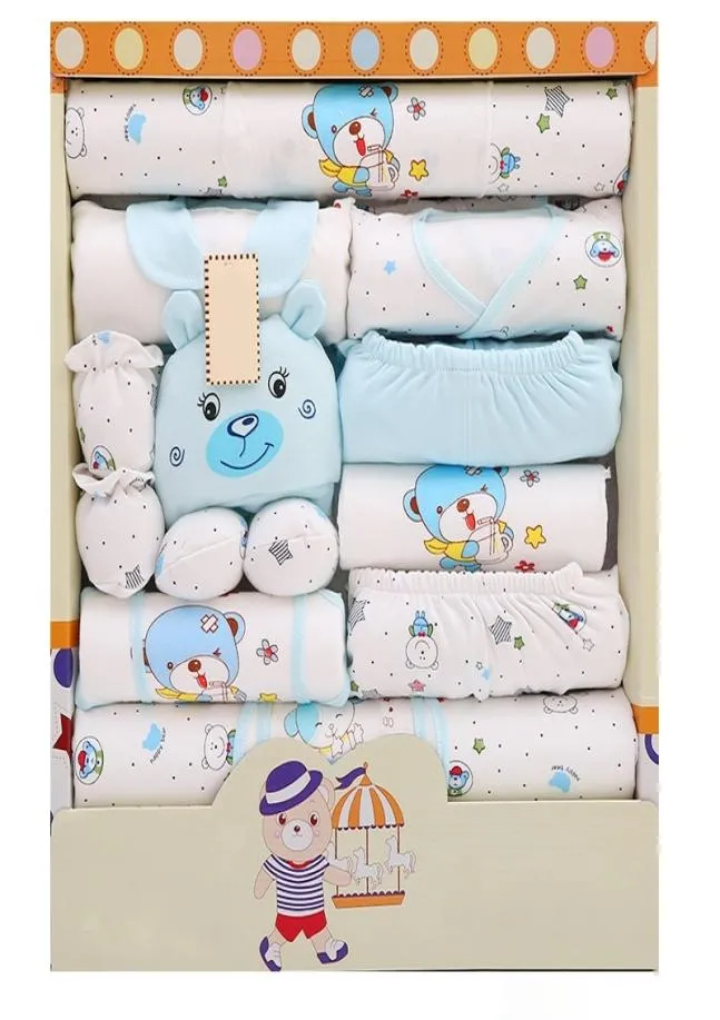 17PCS Newborn Clothes Set Kit Infant Baby Boys Girls Clothing Tops Pants Hat Socks Infants Toddle kids Outfit Set Christmas Gift Y6387026