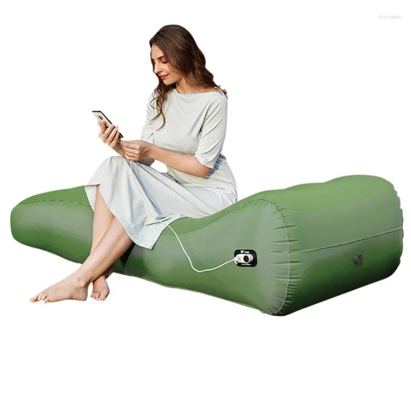 Lägermöbler Vautomatisk uppblåsbar liggande stol Air Soffa Bed Lounger Vattentät resekudde Camping Portable Outdoor Bean Bag