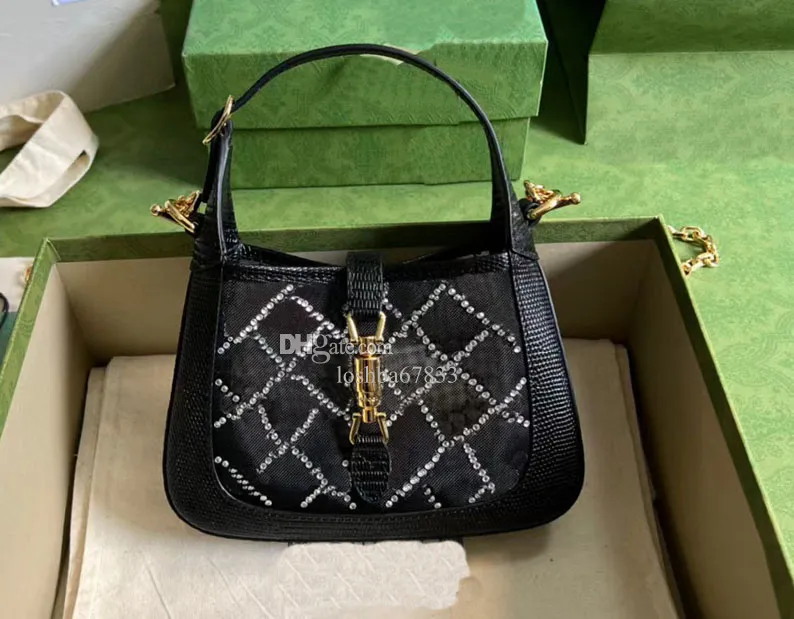 Save Big on Bulk Lizard Handbag Crystal Lizard Pattern Bag Cow Horn Bag  Shoulder Tramp Wallet Half Moon Law Stick Underarm Handbag Crossbody Metal 