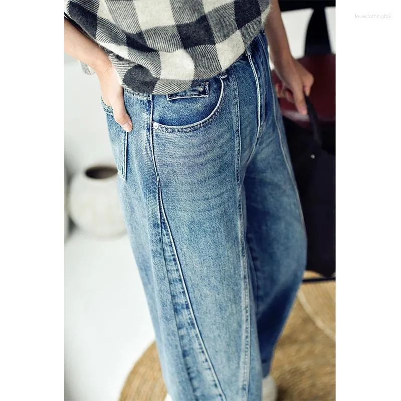 Kvinnors jeans micoco n1673c split design lös hög midja