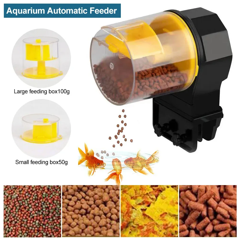 Mangeoires automatiques pour Aquarium, mangeoire intelligente pour poissons, Base de pince réglable, distributeur de nourriture pour poissons, minuterie, alimentation automatique pour petits poissons