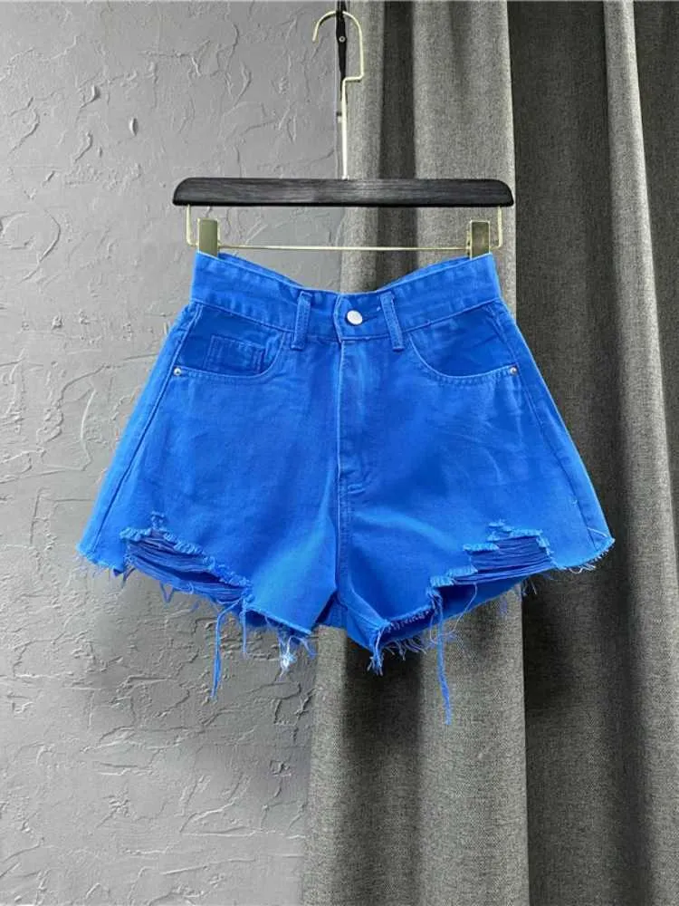 Shorts pour femme Femmes Denim Shorts taille haute décontractée solide veste pour homme mode Shorts en vrac Sexy vert en forme de A pantalons chauds 2024 nouveau SummerL24313