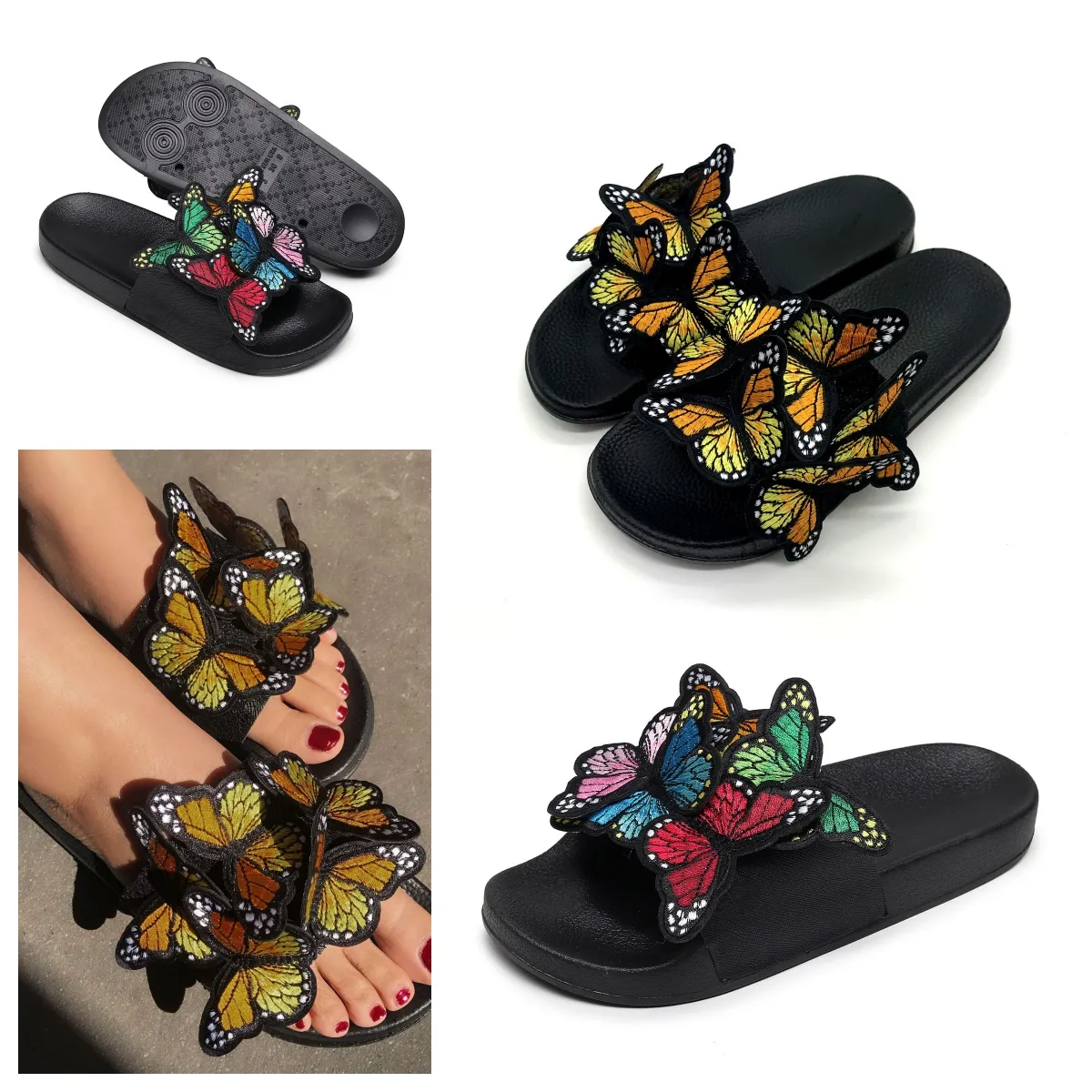 2024 Designers Sliders Sandal Hommes Slipper Black Bee Tigers Slide Toile Vert Summer Beach Slides Taille 36-41 GAI